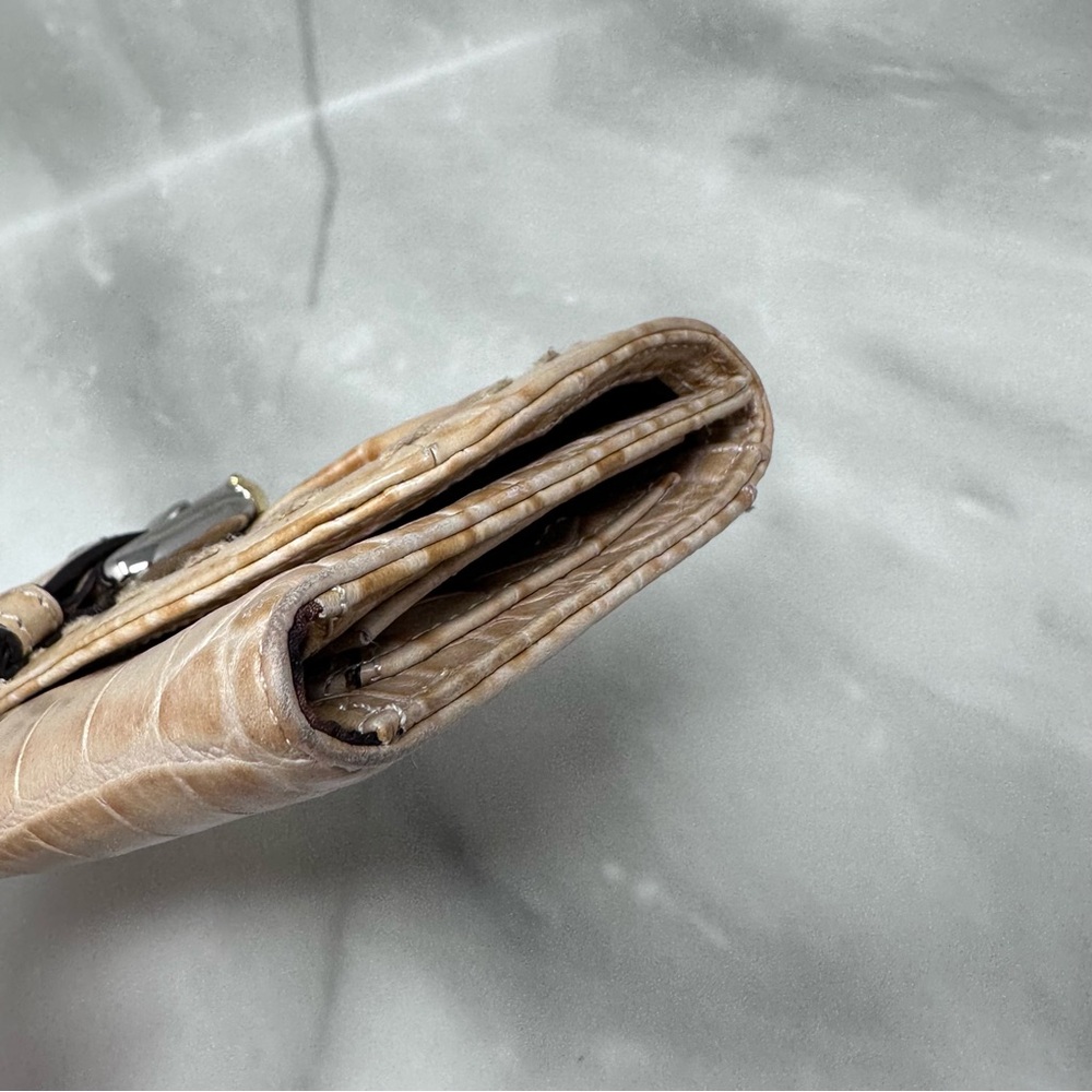B. Makowski tan Leather Croc Embossed Long Wallet - Picture 7 of 9